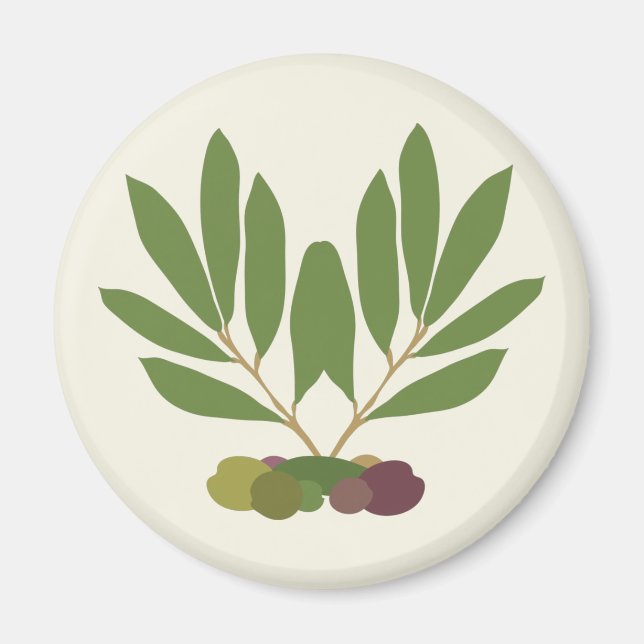 Minimalist Olives and Branches.    Magnet (Front)