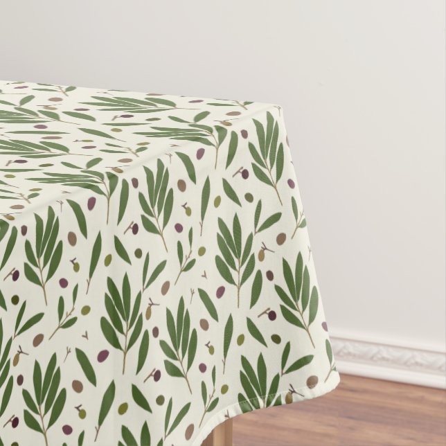 Minimalist Olives and Branches - seamless pattern. Tablecloth (In Situ)