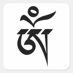 Minimalist Om Tibetan Symbol Meditation Design Square Sticker