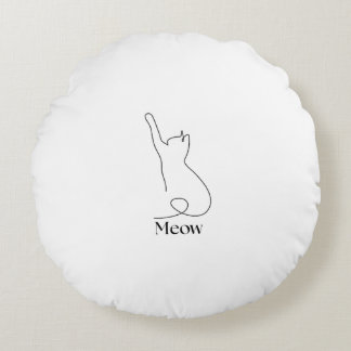 Minimalist One Line Art Cat Lumbar Pillow