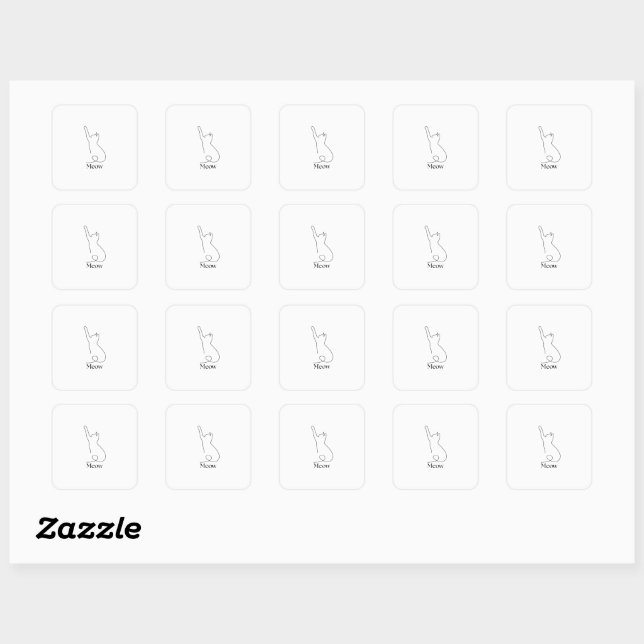 Minimalist One Line Art Cat Sticker (Sheet)