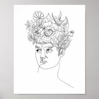 Minimalist One line drawing on Poster of David