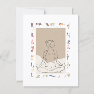 Minimalist One Line Woman Portrai Postcard