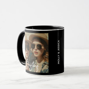 Minimalist One Photo Names Besties Friendship Mug