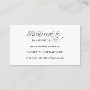 Minimalist Online RSVP Wedding Website Enclosure Card