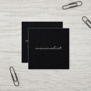Minimalist Only Name Black Square Business Card
