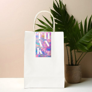 Minimalist Opal Stone Bold Thank You Wedding Favou Rectangular Sticker