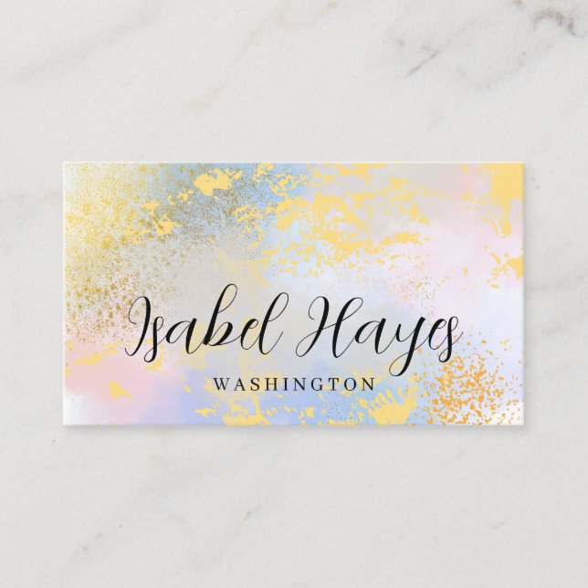 Minimalist Opal Stone Elegant Modern Business Card (Front)
