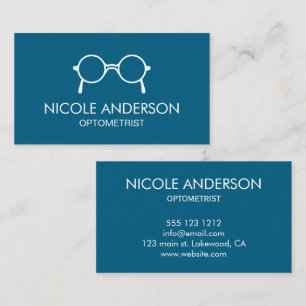 Minimalist Optometrist Eye Glasses Business Card