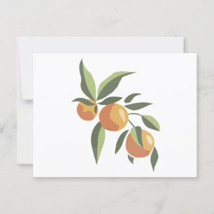 Minimalist orange and leave postcard