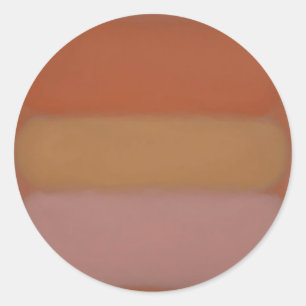 Minimalist Orange Color Field Abstract Blocks Classic Round Sticker