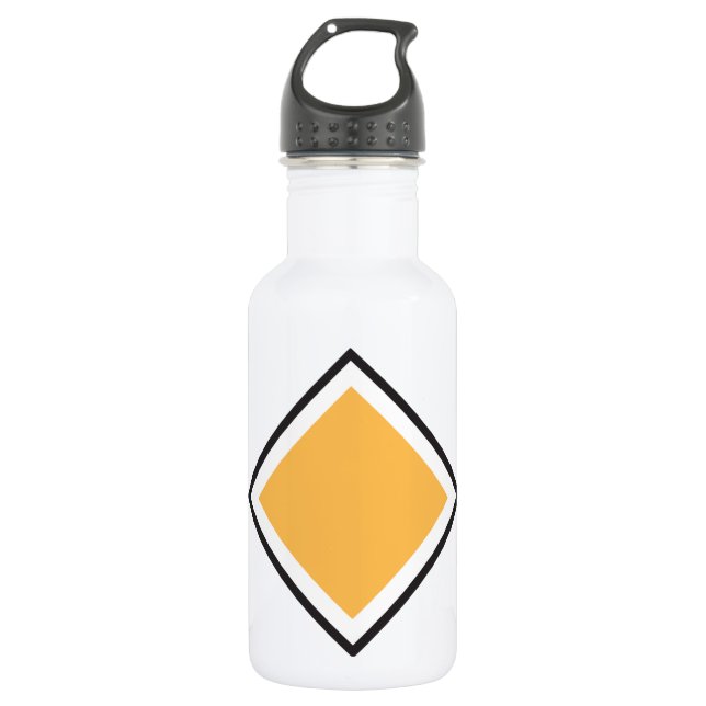Minimalist Orange Diamond Geometric Shape 532 Ml Water Bottle (Front)