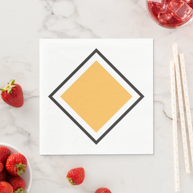 Minimalist Orange Diamond Geometric Shape Napkin (Creator Uploaded)
