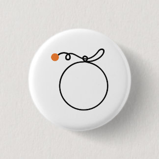 Minimalist Orange Fruit One Line Art Orange Dot 3 Cm Round Badge