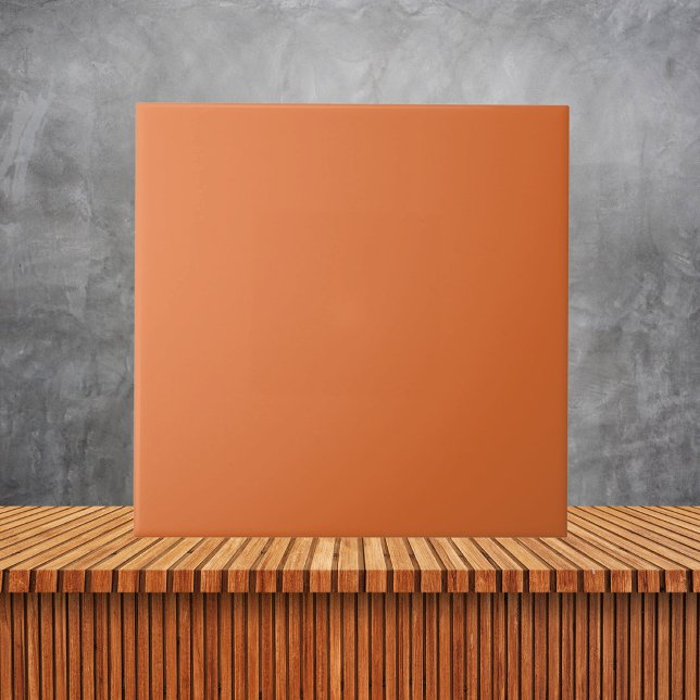 Minimalist  Orange solid colour Ceramic Tile (Creator Uploaded)