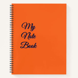 Minimalist Orange Spiral Notebook Aesthetic Book