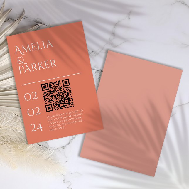 Minimalist Orange Wedding Enclosure Card (Creator Uploaded)