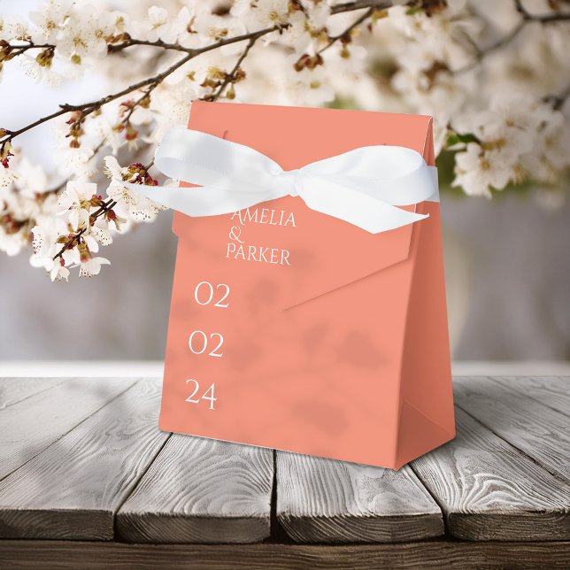 Minimalist Orange Wedding Favor Box (Creator Uploaded)
