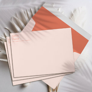 Minimalist Orange Wedding Invitation Envelope