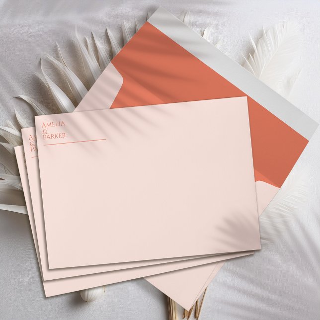 Minimalist Orange Wedding Invitation Envelope (Creator Uploaded)