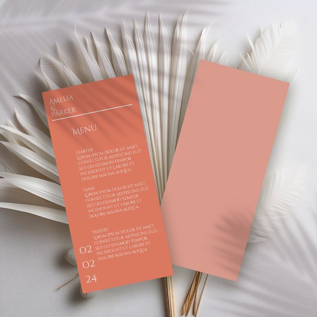 Minimalist Orange Wedding Menu (Creator Uploaded)