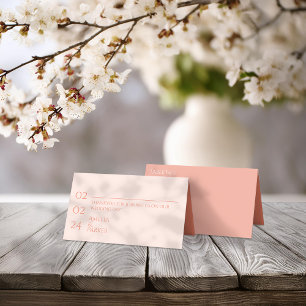 Minimalist Orange Wedding Place Card