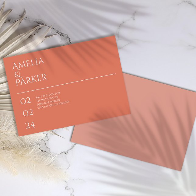 Minimalist Orange Wedding Save The Date (Creator Uploaded)