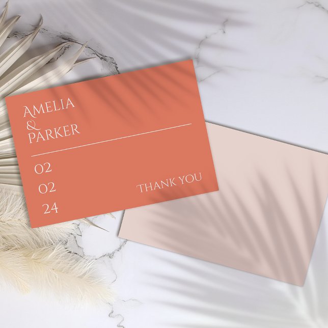 Minimalist Orange Wedding Thank You Card (Creator Uploaded)