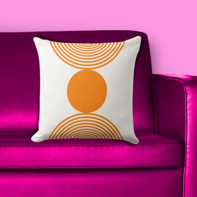 Minimalist Orange & White Circles  Cushion (Creator Uploaded)