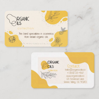 Minimalist Organic Oils Collection Business Card -