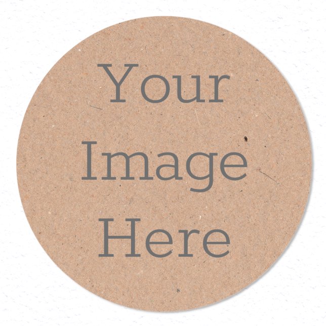 Minimalist Organic Rustic Brown Kraft Paper Print Classic Round Sticker (Creator Uploaded)