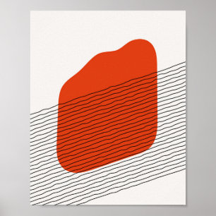 Minimalist Organic Shape and Line Art Abstract Poster