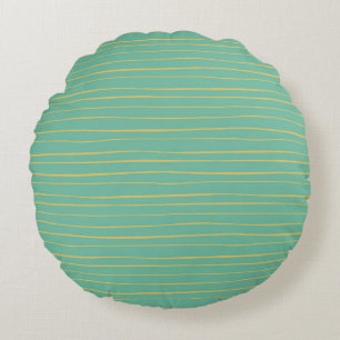 Minimalist Organic Wavy Stripe Pattern Round Cushion