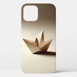 Minimalist Origami Paper Boat Art Modern Aesthetic iPhone 12 Case