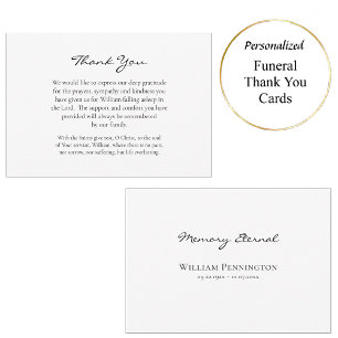 Minimalist Orthodox Christian Funeral Memorial Thank You Card