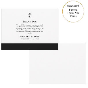 Minimalist Orthodox Christian Memorial Thank You Card