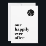 Minimalist Our Happily Ever After Modern Bold Font Save The Date<br><div class="desc">Fun way to announce your engagement / save the date. Can be fully customised to suit your needs.
© Gorjo Designs. Made for you via the Zazzle platform.

// Need help customising your design? Got other ideas? Feel free to contact me (Zoe) directly.</div>