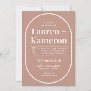 Minimalist Oval Frame Wedding Invitation Modern