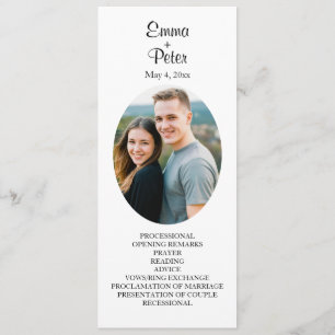 Minimalist Oval Picture Flat Wedding Program