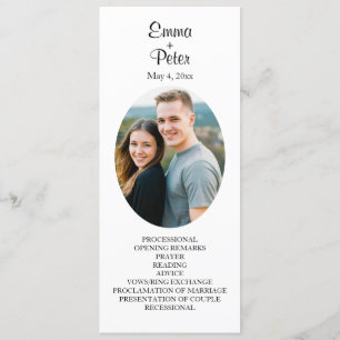 Minimalist Oval Picture Flat Wedding Program