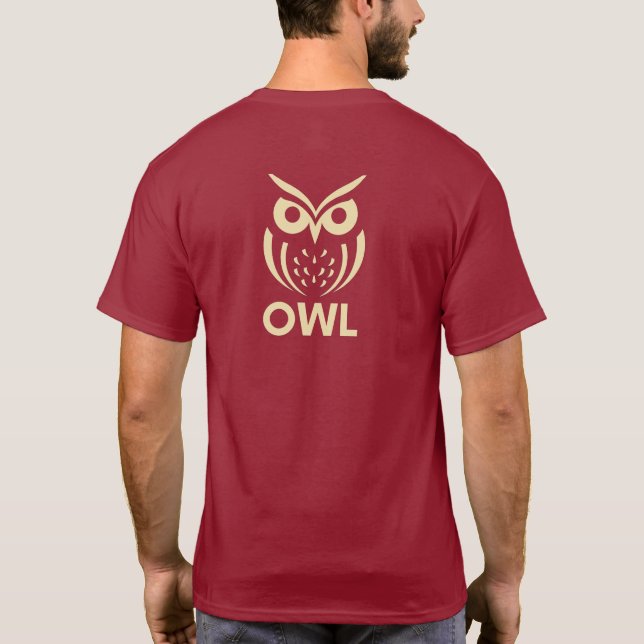 Minimalist Owl T-Shirt - Geometric Owl Logo Tee  (Back)