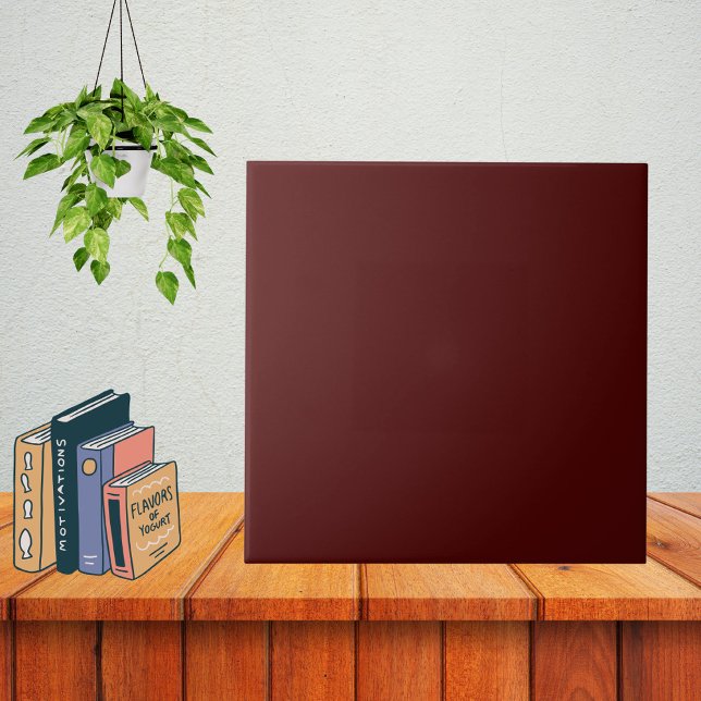 Minimalist Oxblood Wine Red Christmas Plain Colour Ceramic Tile (Creator Uploaded)