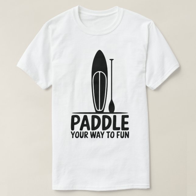 Minimalist Paddle Board Adventure Artwork T-Shirt (Design Front)