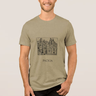 Minimalist Padua Mediaeval Skyline Line Art Tri-Blend Shirt