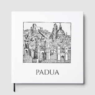 Minimalist Padua Medieval Skyline Line Art Guest Book