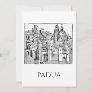 Minimalist Padua Medieval Skyline Line Art Invitation
