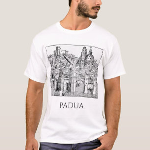 Minimalist Padua Medieval Skyline Line Art T-Shirt