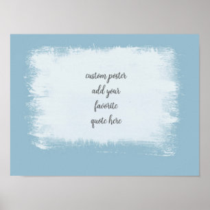 minimalist painted design steel blue add a quote poster