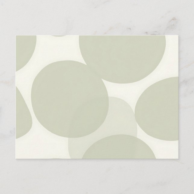 Minimalist Pale Green Circles Abstract Pattern  Postcard (Front)