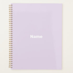 Minimalist pale lavender custom year monogram planner